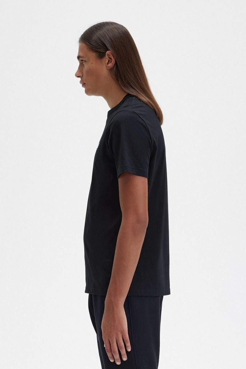 Fred Perry Crew Neck T-skjorte Herre Svarte | NOXMI97005