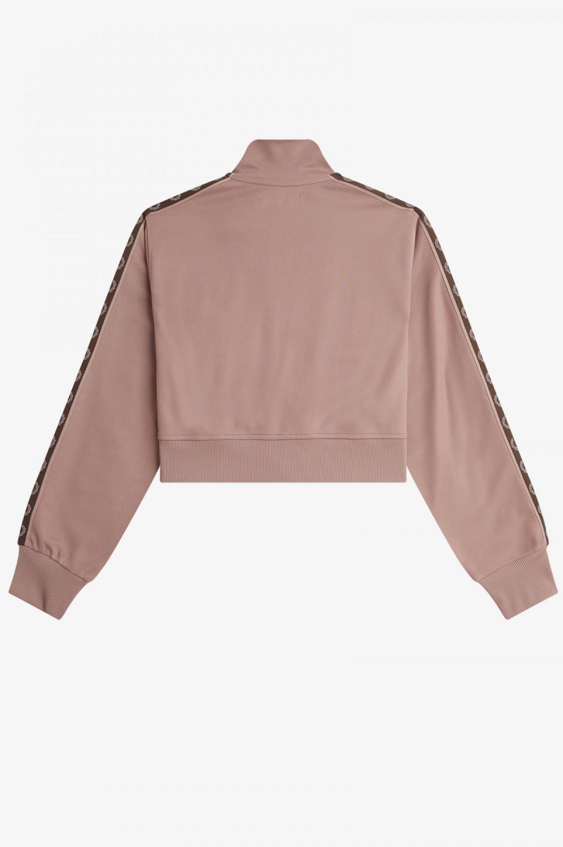 Fred Perry Cropped Taped Frakker Dame Mørke Rosa | NOJKU88931