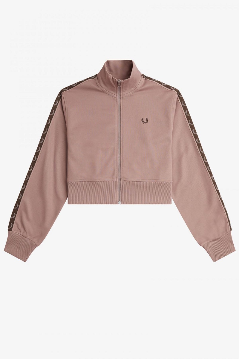 Fred Perry Cropped Taped Frakker Dame Mørke Rosa | NOJKU88931