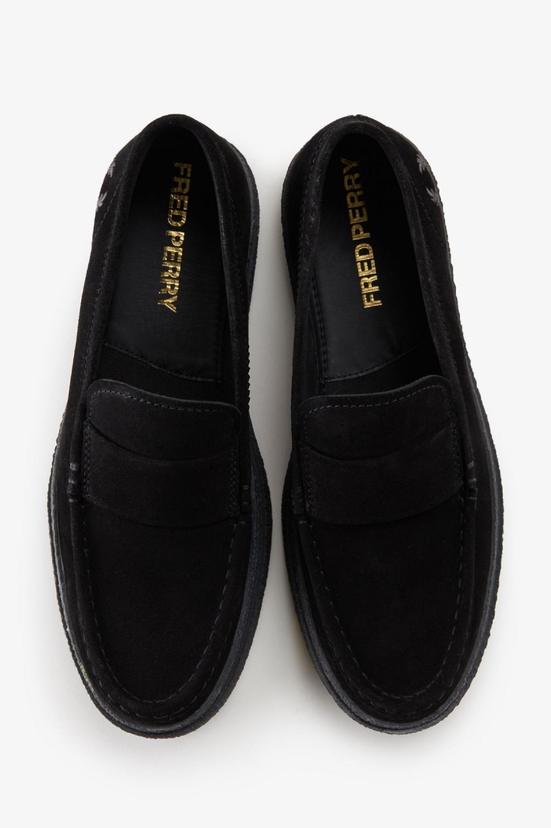 Fred Perry Dawson Loafer Sko Herre Svarte | SNONY68114