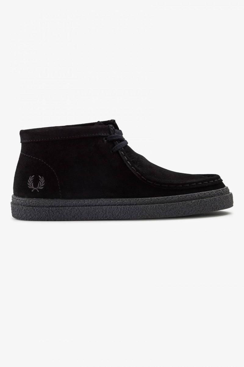 Fred Perry Dawson Mid Sko Dame Svarte | ANOWC65777