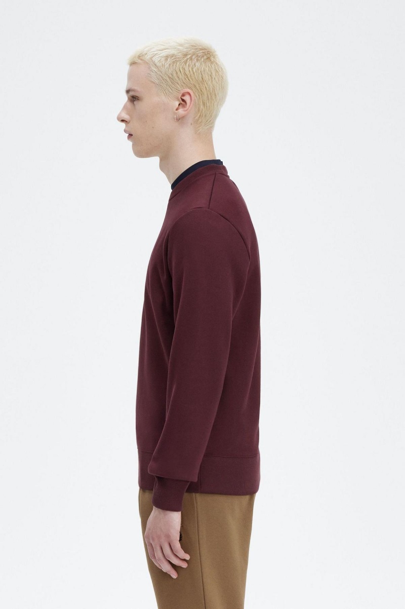 Fred Perry Embroidered Gensere Herre Oxblood | DNOKV80508