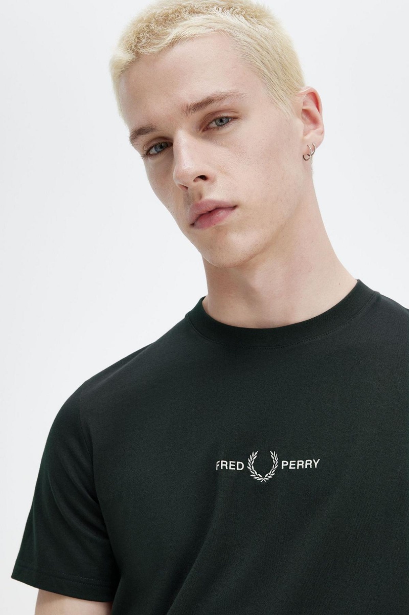 Fred Perry Embroidered T-skjorte Herre Grønn | NONZX35536