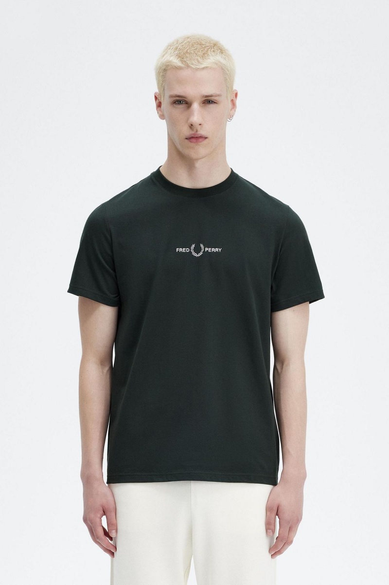 Fred Perry Embroidered T-skjorte Herre Grønn | NONZX35536