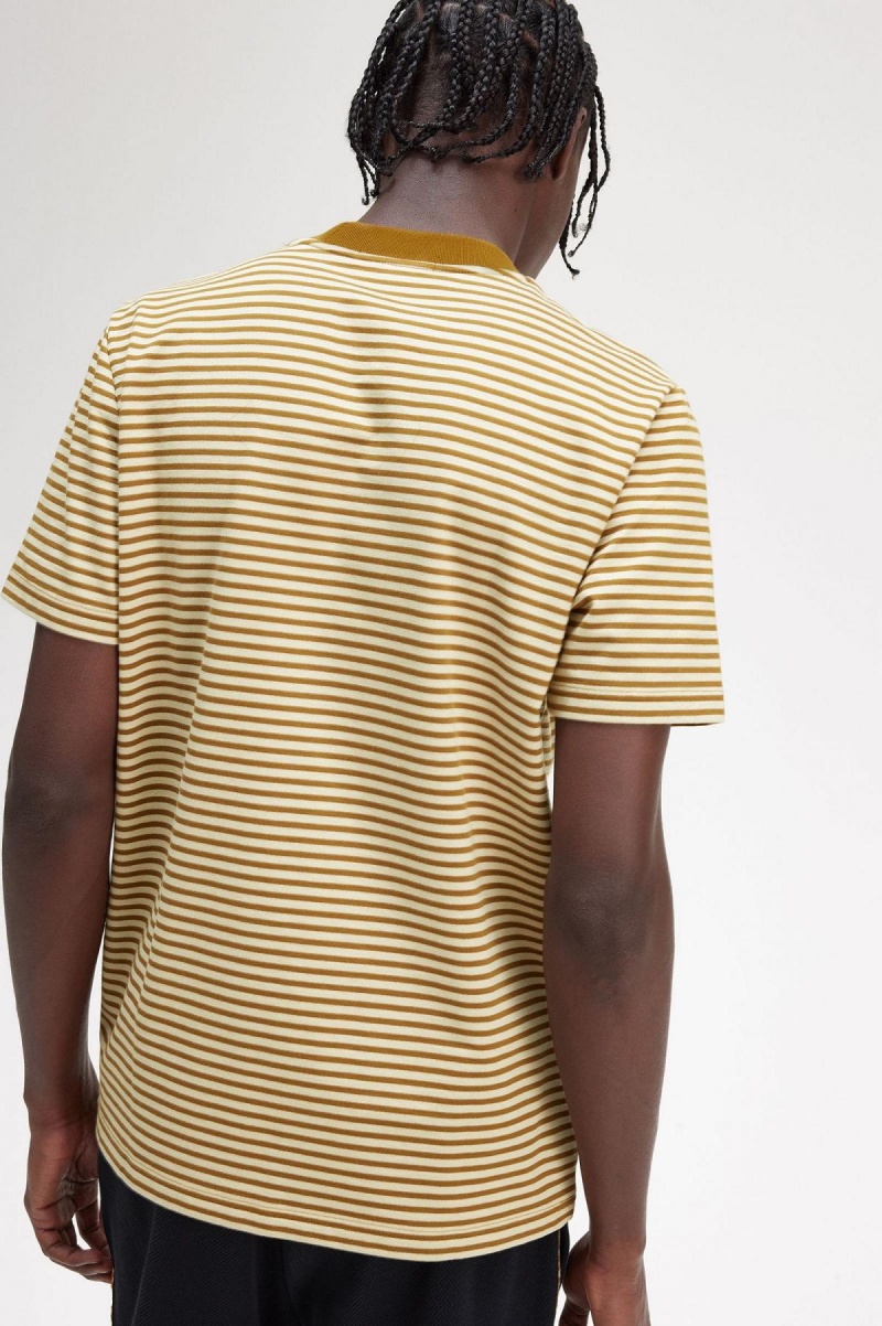 Fred Perry Fine Stripe Heavyweight T-skjorte Herre Mørke | NODFL49223