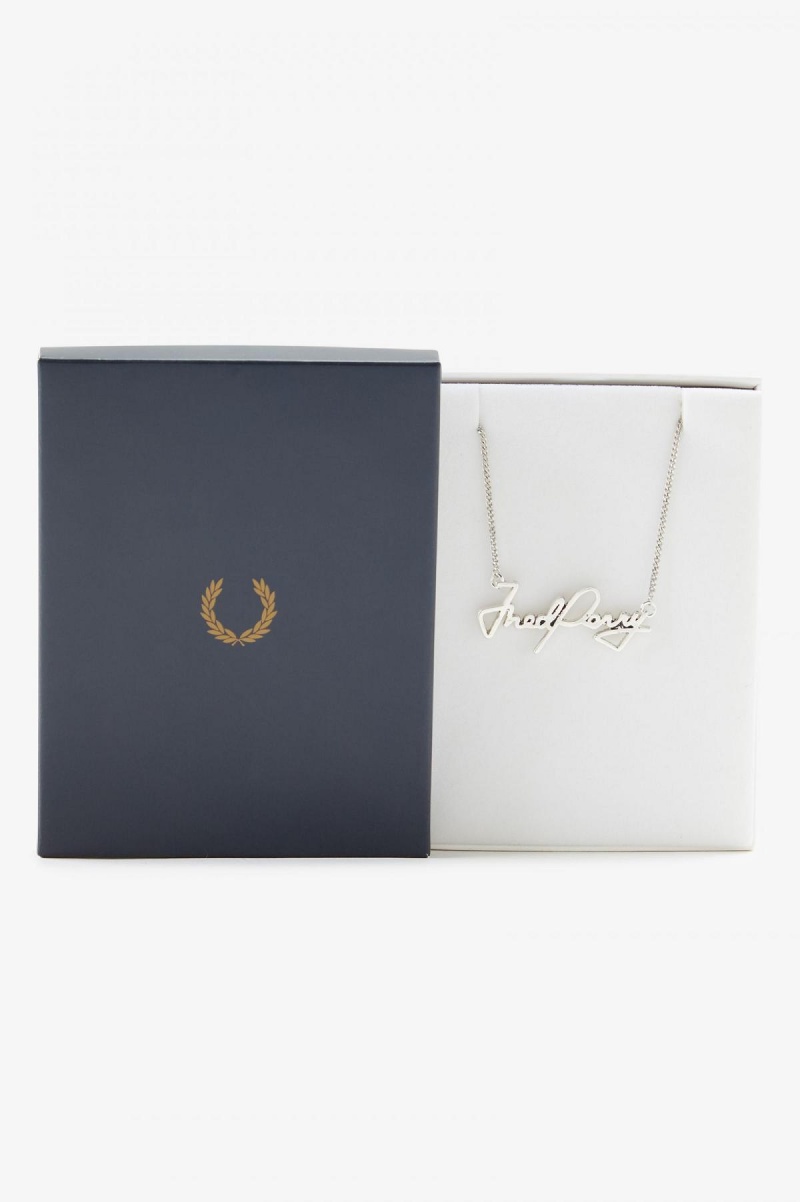 Fred Perry Fred Perry Necklace Smykker Accessories Sølv | NOICD23541