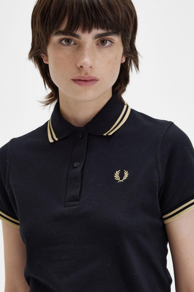 Fred Perry G12 Fred Perry Shirt Dame Svarte | NOQCS43025