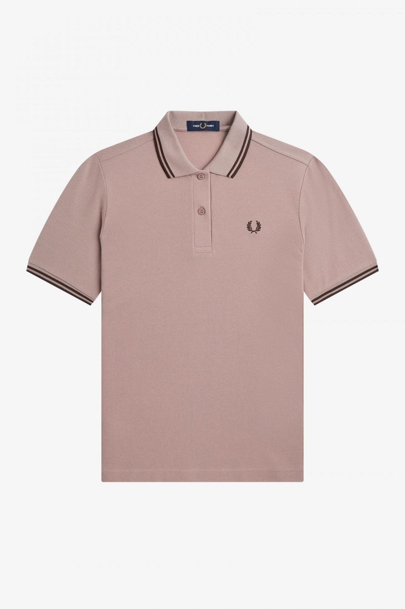 Fred Perry G3600 Fred Perry Shirt Dame Mørke Rosa | YNOVQ30094