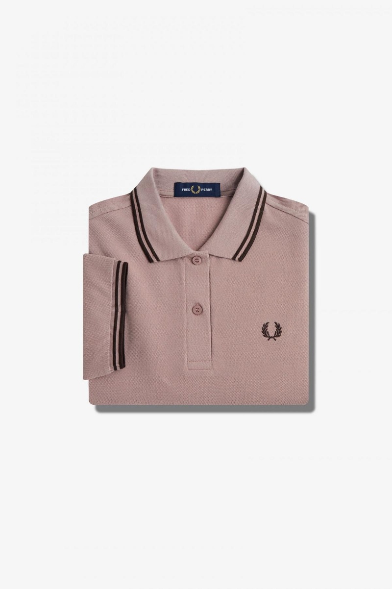 Fred Perry G3600 Fred Perry Shirt Dame Mørke Rosa | YNOVQ30094