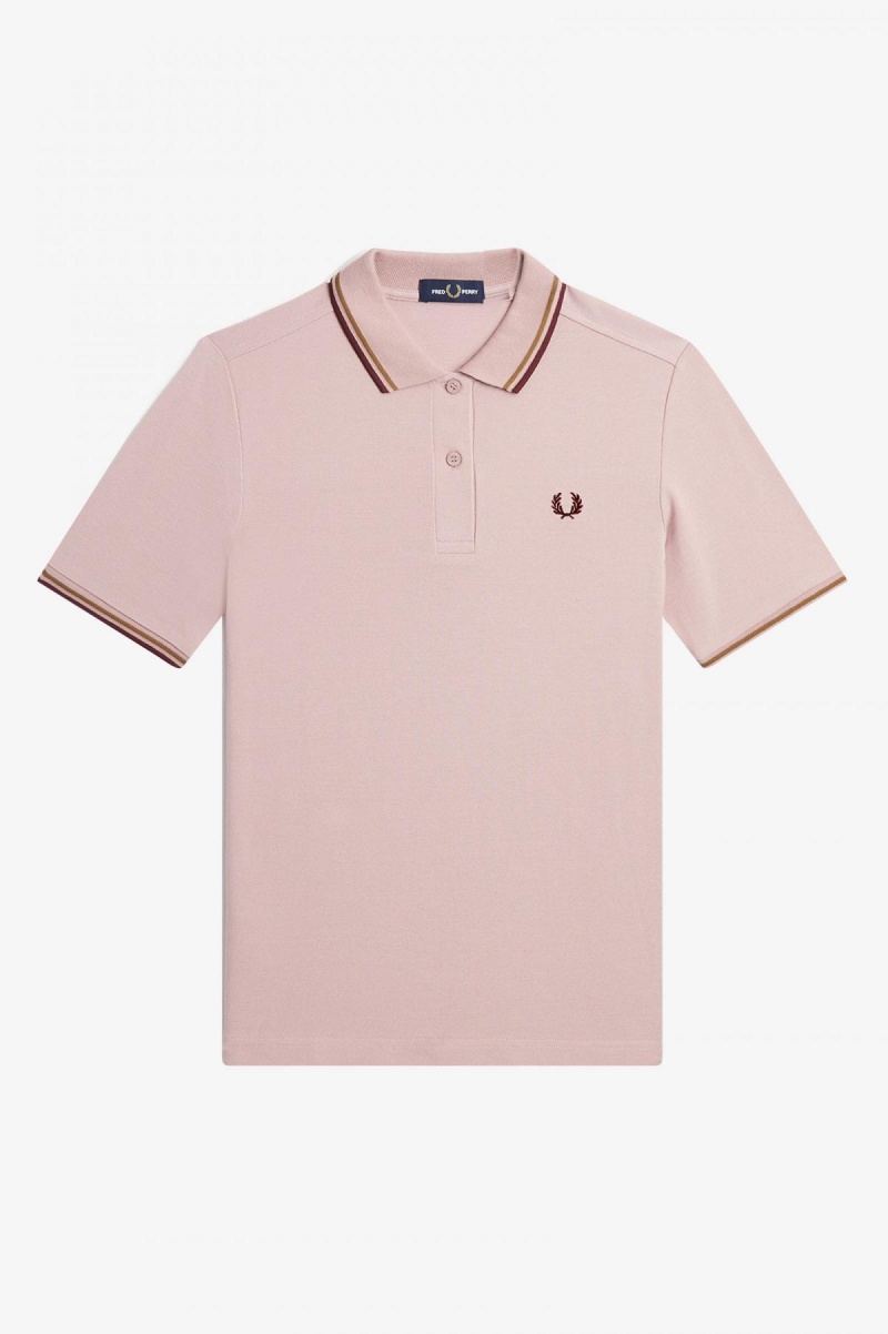 Fred Perry G3600 Fred Perry Shirt Dame Rosa Rosa | QNOWA11837