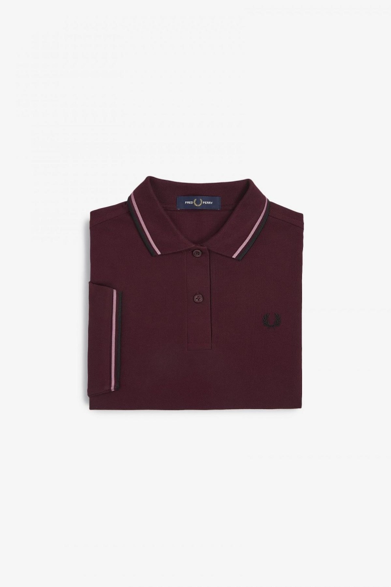 Fred Perry G3600 Fred Perry Shirt Dame Rosa Rosa Svarte | NOEGJ31942