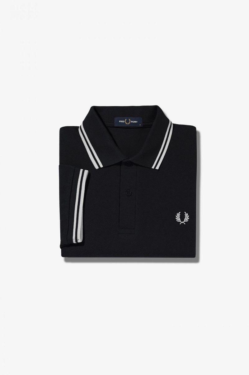 Fred Perry G3600 Fred Perry Shirt Dame Svarte Hvite Hvite | QNOUV63237