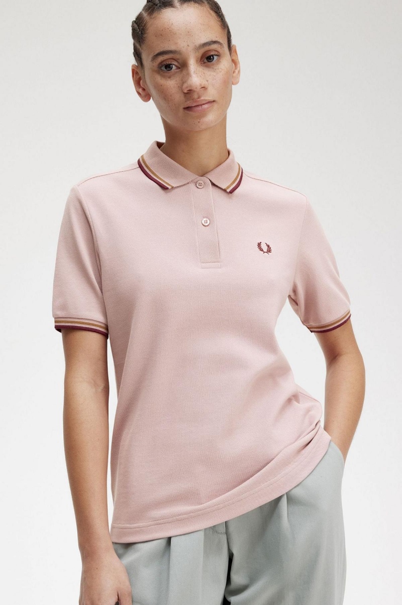 Fred Perry G3600 T-skjorte Dame Rosa Rosa | GNOEC64975