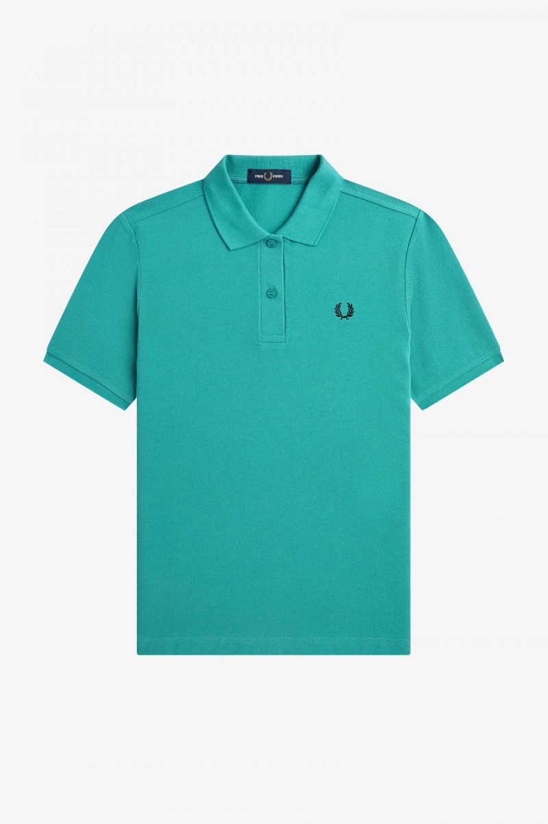 Fred Perry G6000 Fred Perry Shirt Dame Dyp Mint Svarte | UNOTG50074