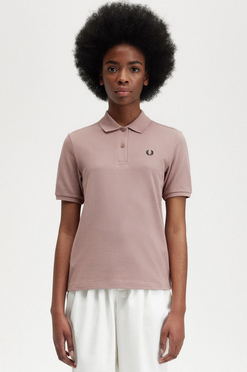 Fred Perry G6000 Polo T Skjorte Dame Mørke Rosa Svarte | TNOWZ76515