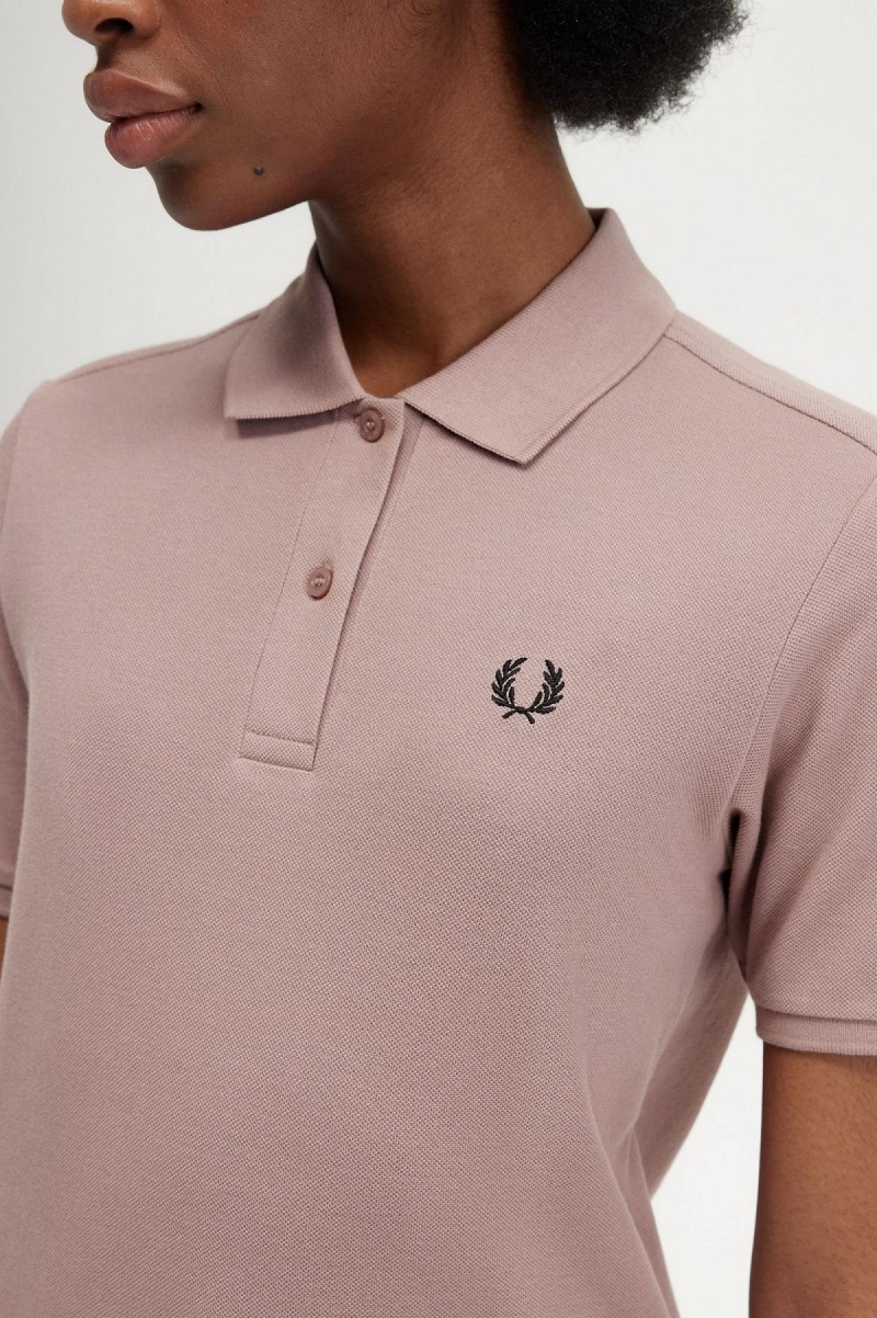 Fred Perry G6000 T-skjorte Dame Mørke Rosa Svarte | GNOUC55429