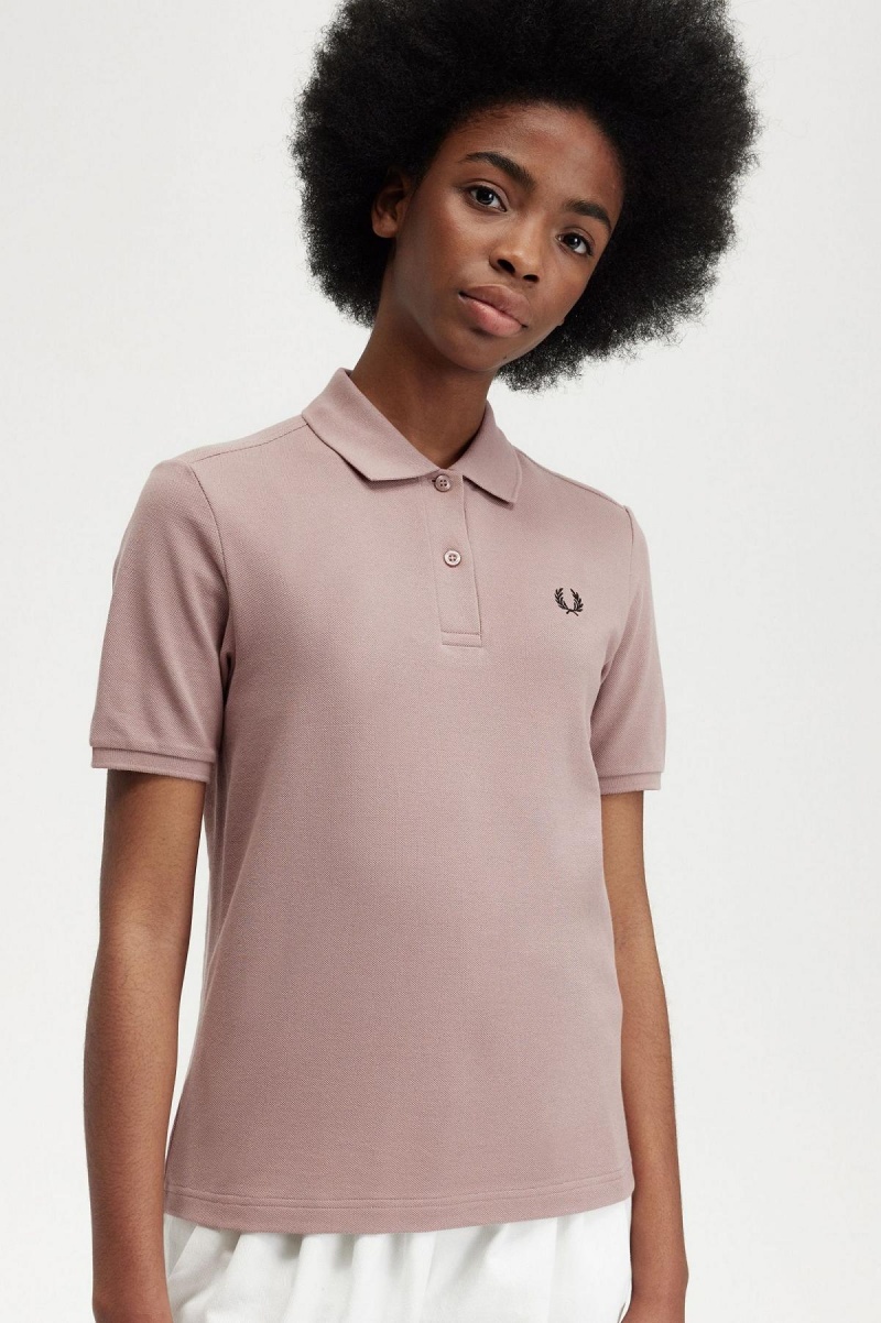 Fred Perry G6000 T-skjorte Dame Mørke Rosa Svarte | GNOUC55429