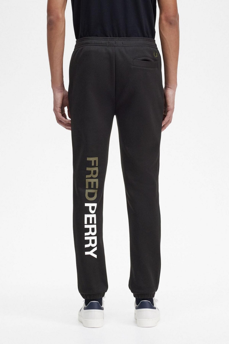 Fred Perry Grafiske Branding Sweatpants Treningsdress Herre Svarte | SNOVO76136