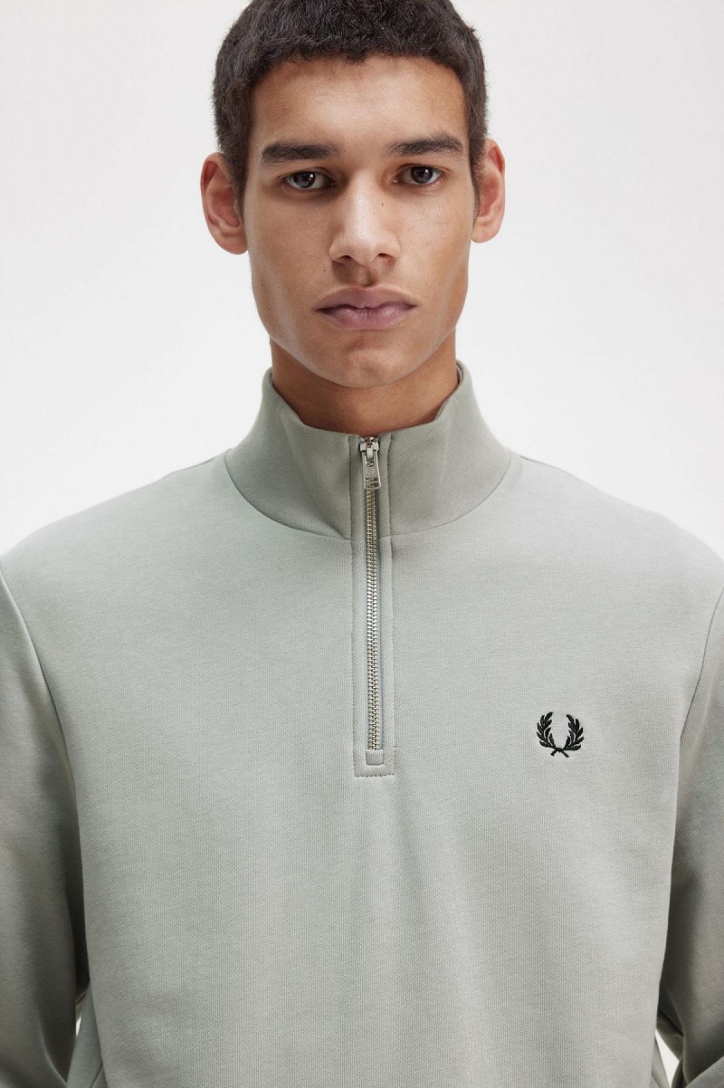 Fred Perry Half Zip Gensere Herre Limestone | NOZPD16175