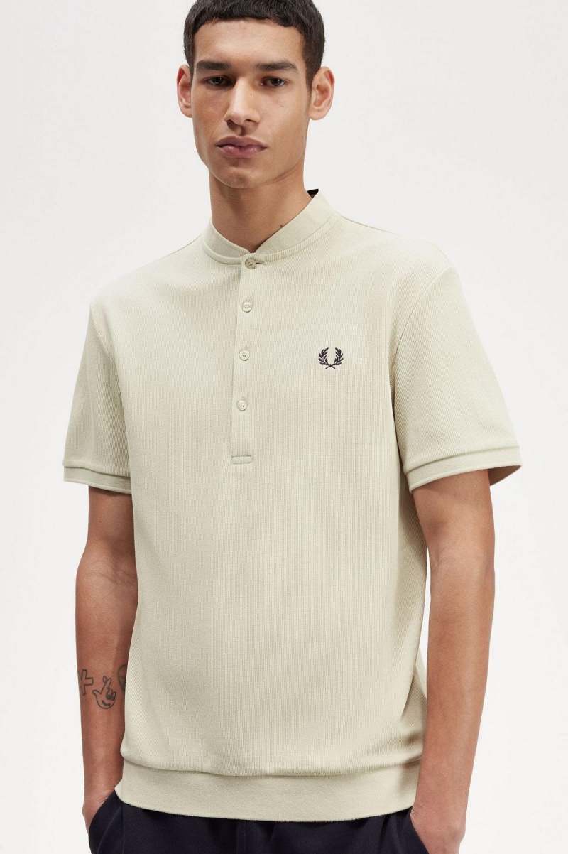 Fred Perry Henley Polo T-skjorte Herre Lyse | YNOGT51017