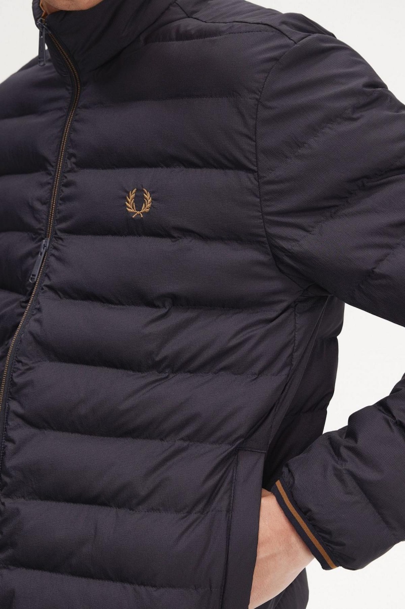 Fred Perry Insulated Frakker Herre Marineblå | PNOQX91226