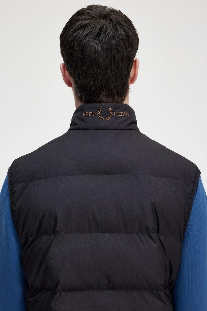 Fred Perry Insulated Gilet Frakker Herre Svarte | FNOHY13923