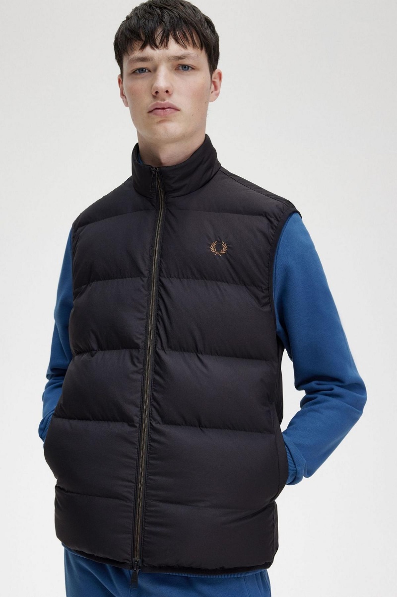 Fred Perry Insulated Gilet Frakker Herre Svarte | FNOHY13923