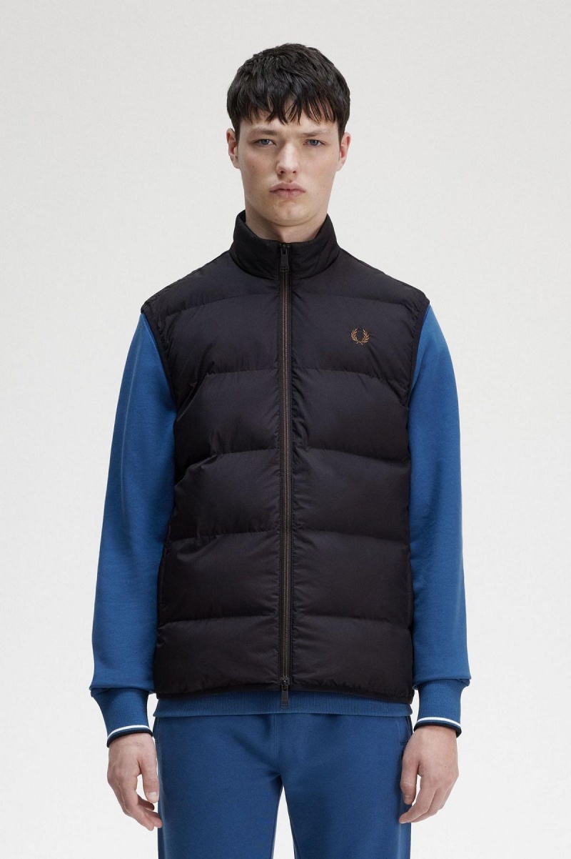 Fred Perry Insulated Gilet Frakker Herre Svarte | FNOHY13923