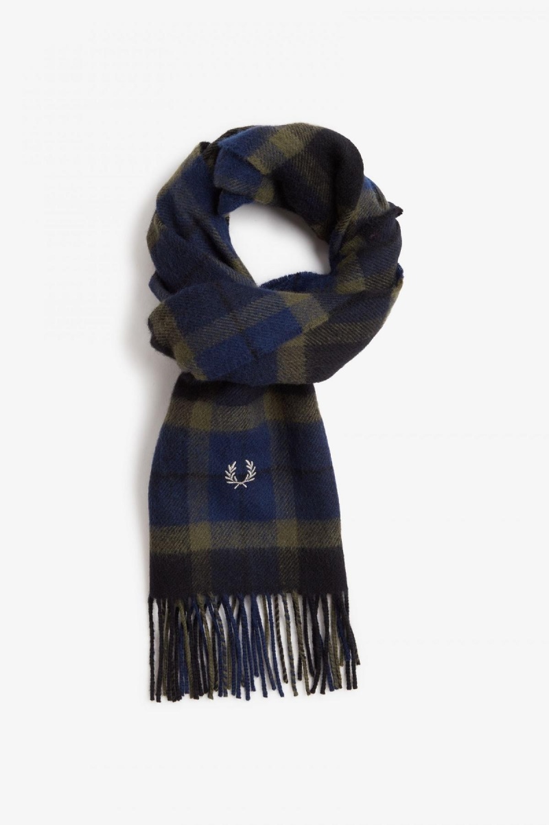 Fred Perry Lambswool Tartan Skjerf Accessories Grønn Lyse | ZNONQ95136