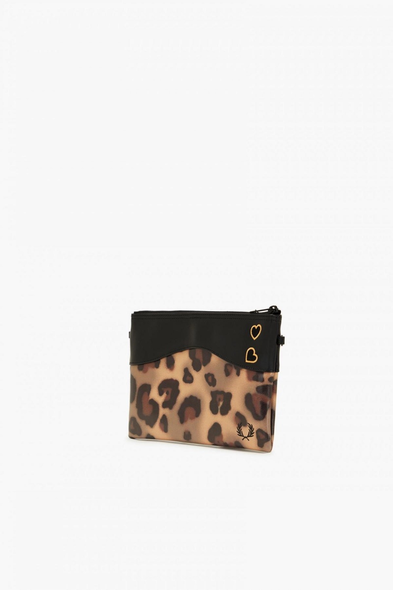 Fred Perry Leopard Print Side Veske Accessories Leopard | NOZPD96742