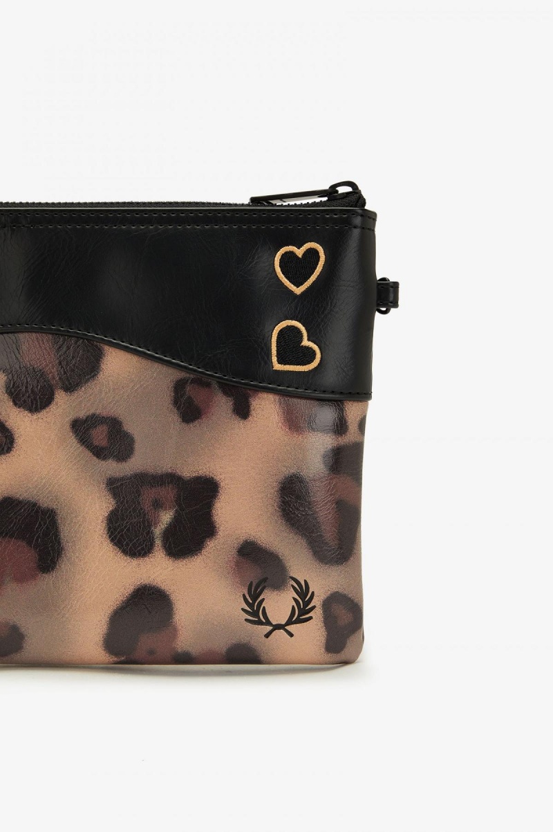 Fred Perry Leopard Print Side Veske Accessories Leopard | NOZPD96742