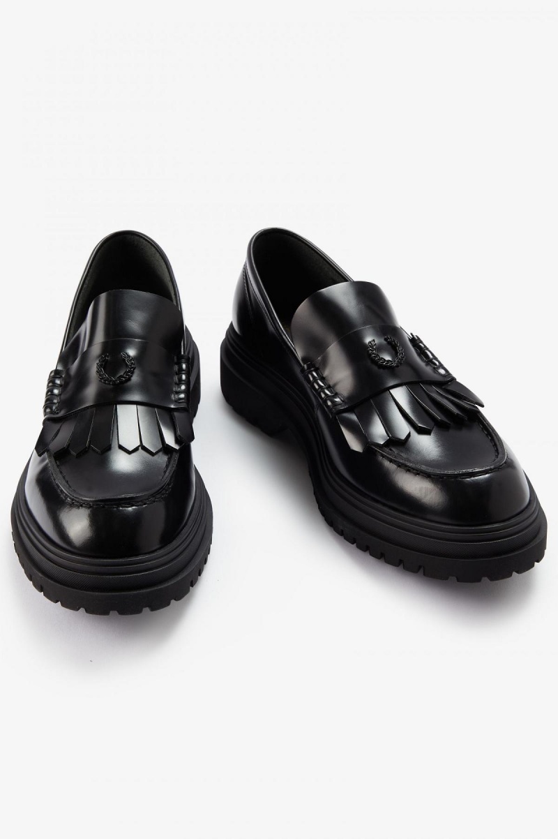 Fred Perry Loafer Sko Dame Svarte | NOEAH36979