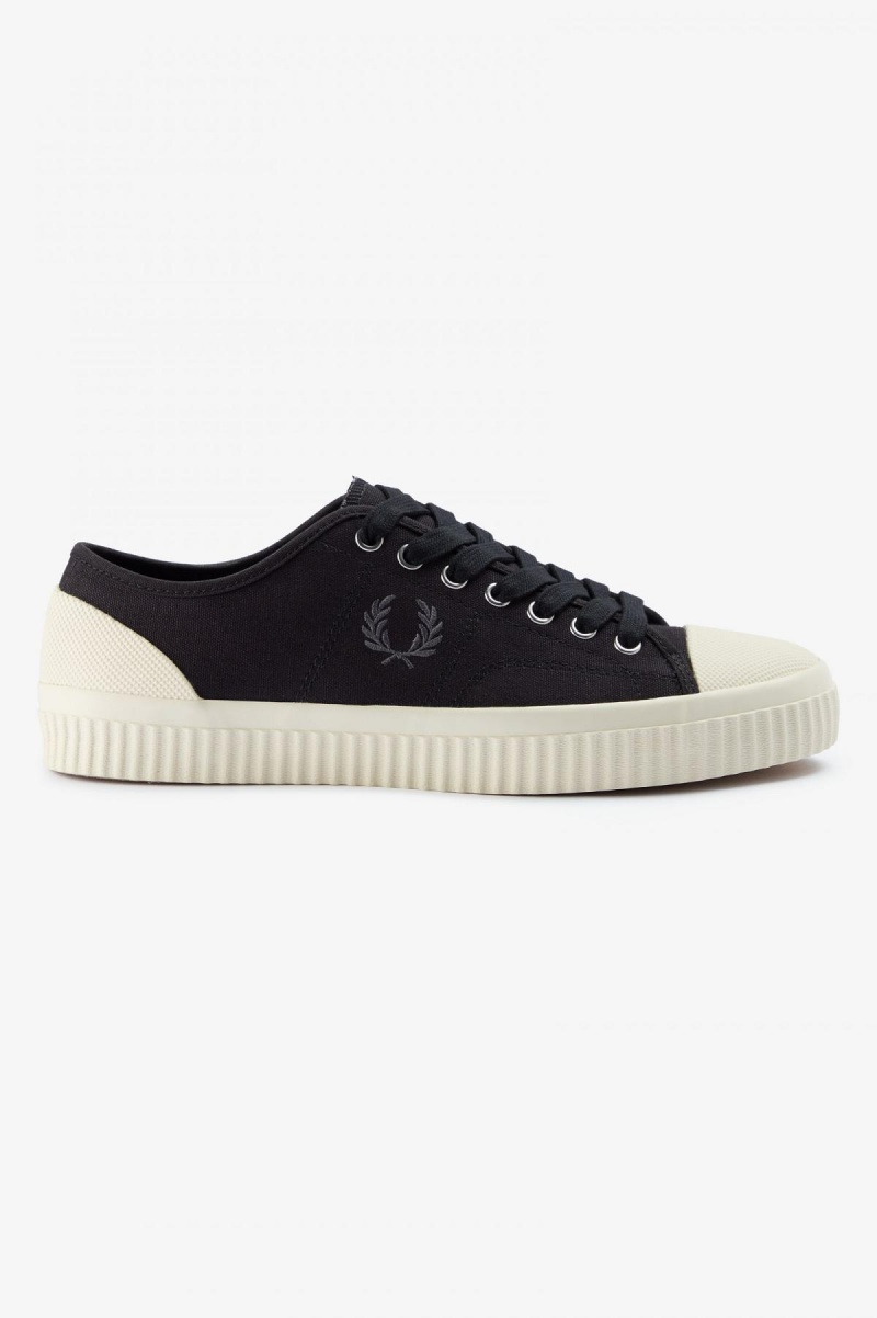 Fred Perry Low Hughes Sko Herre Svarte | TNOWZ66725