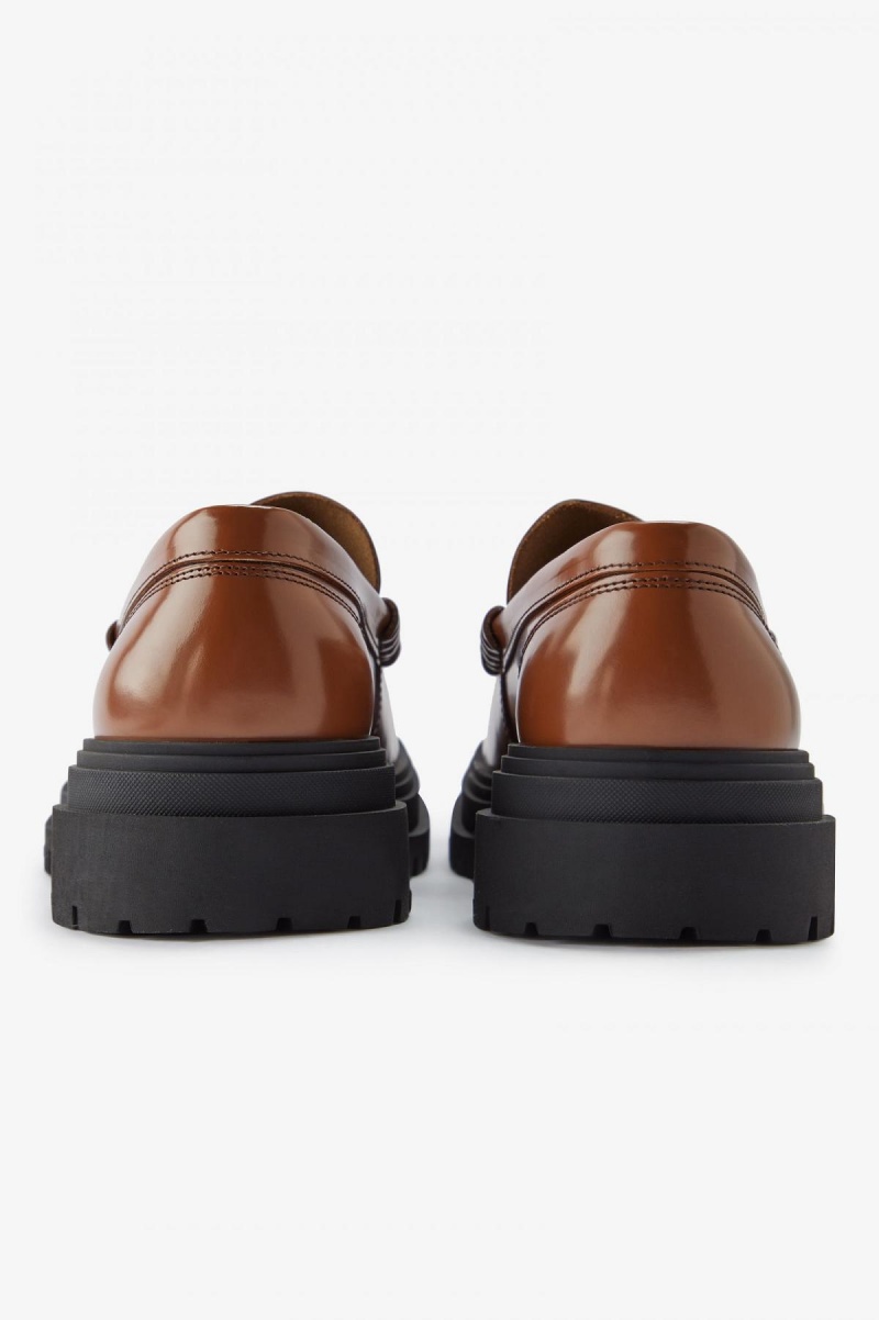 Fred Perry Lær Loafer Sko Dame Tan | MNOHR47012