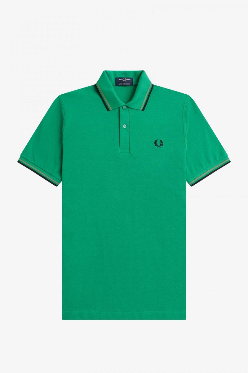 Fred Perry M12 Fred Perry Shirt Herre Grønn Grønn Svarte | ANODF95400