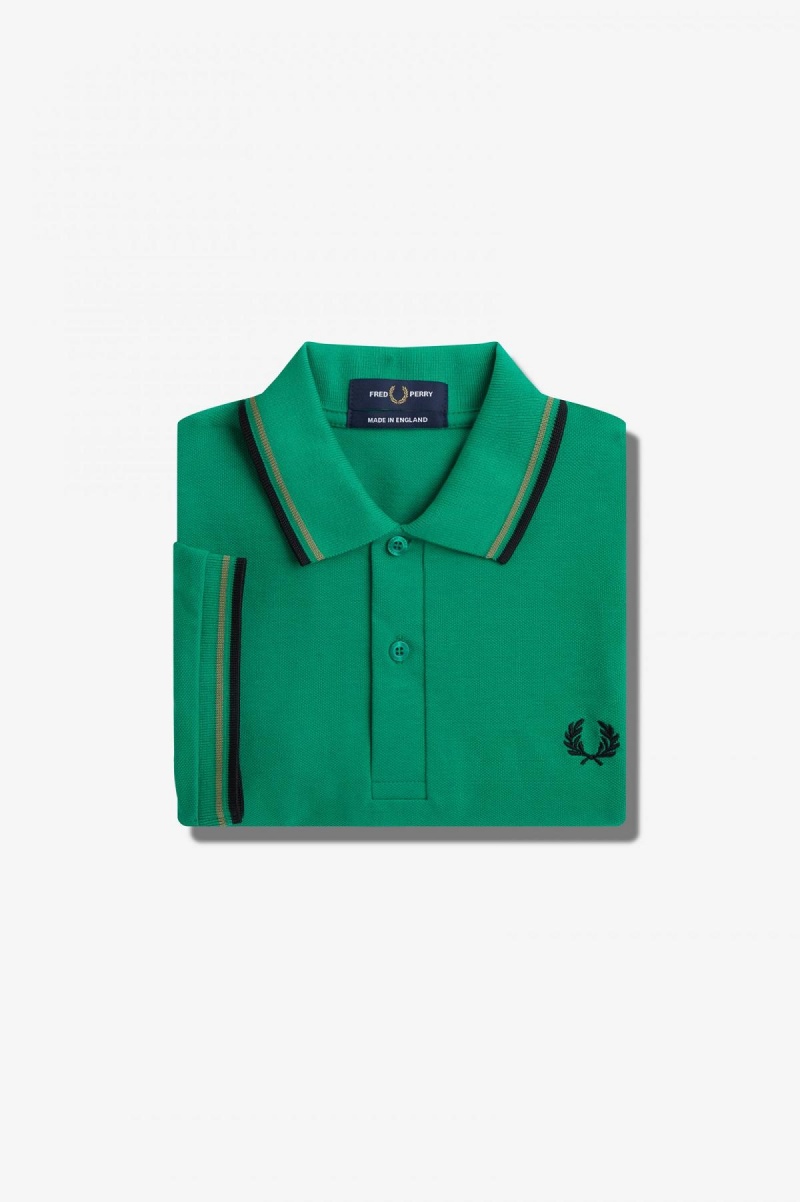 Fred Perry M12 Fred Perry Shirt Herre Grønn Grønn Svarte | ANODF95400