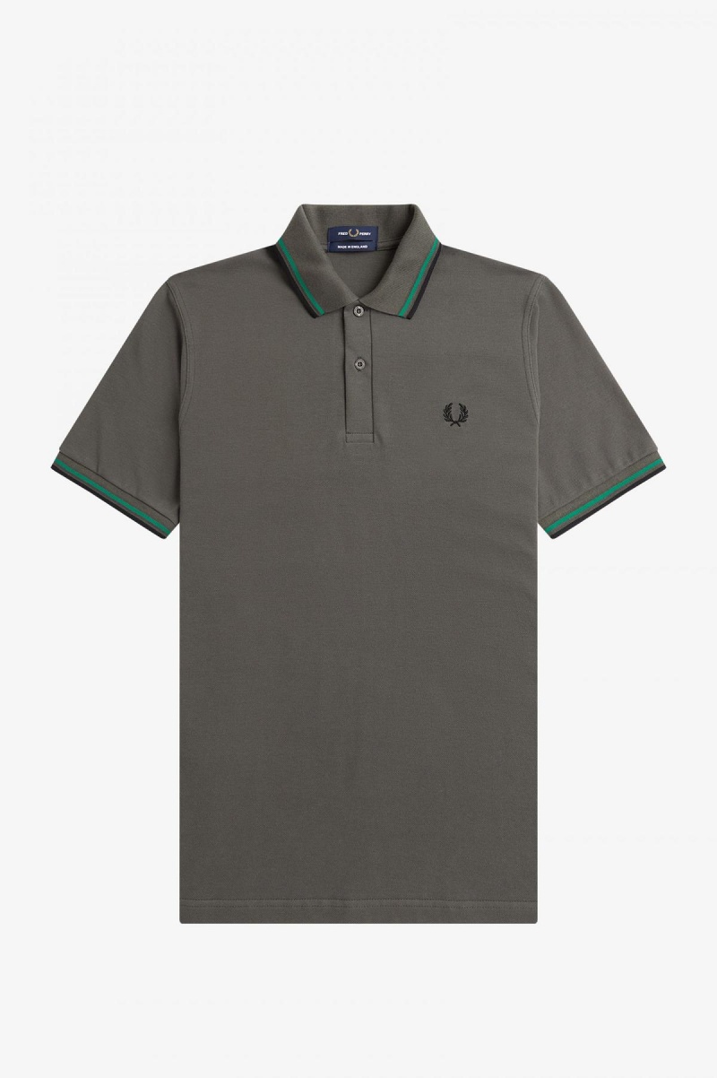 Fred Perry M12 Fred Perry Shirt Herre Grønn Grønn Svarte | YNOGT72083