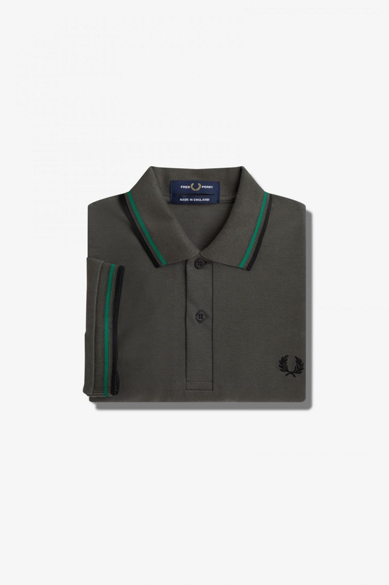 Fred Perry M12 Fred Perry Shirt Herre Grønn Grønn Svarte | YNOGT72083