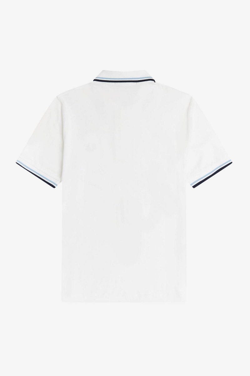 Fred Perry M12 Fred Perry Shirt Herre Hvite Marineblå | TNOPQ31511