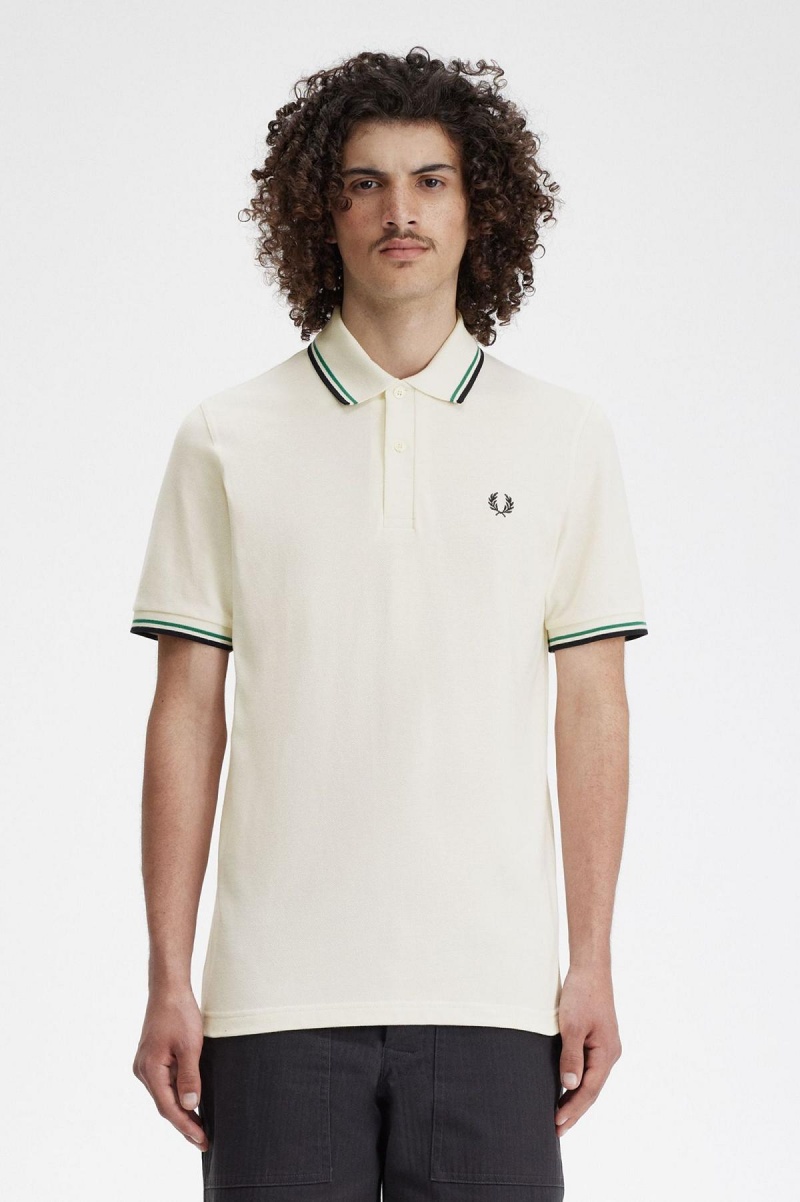 Fred Perry M12 Fred Perry Shirt Herre Lyse Grønn Svarte | NOCIF86183