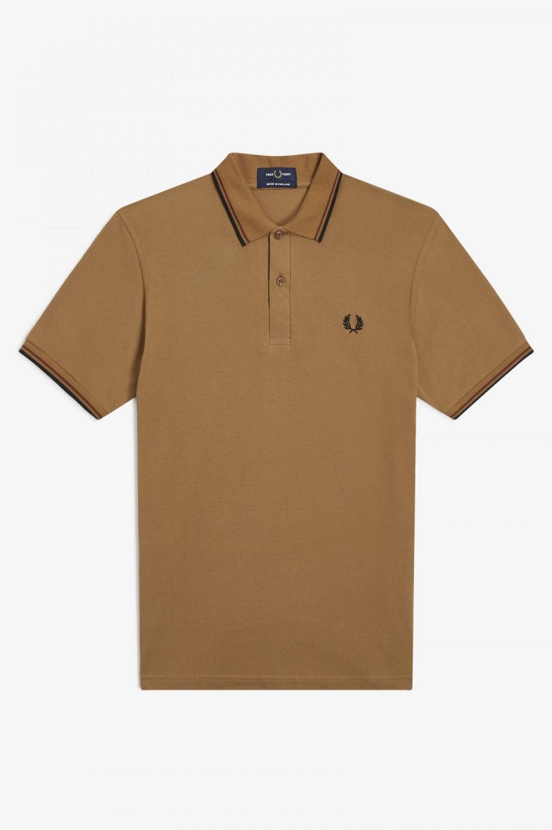 Fred Perry M12 Fred Perry Shirt Herre Mørke Brune Svarte | DNOKV46757