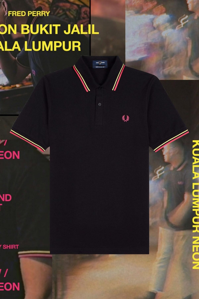 Fred Perry M12 Fred Perry Shirt Herre Svarte Gul | TNOPQ46201