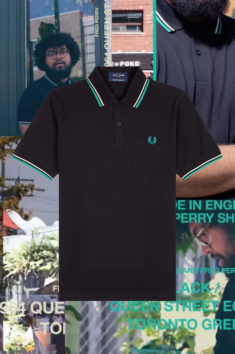 Fred Perry M12 Fred Perry Shirt Herre Svarte Grønn | FNOUI50685