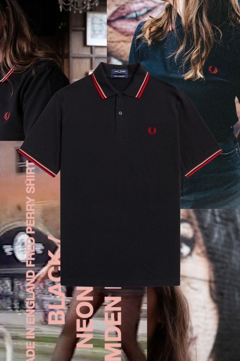 Fred Perry M12 Fred Perry Shirt Herre Svarte Korall | GNOEC17800