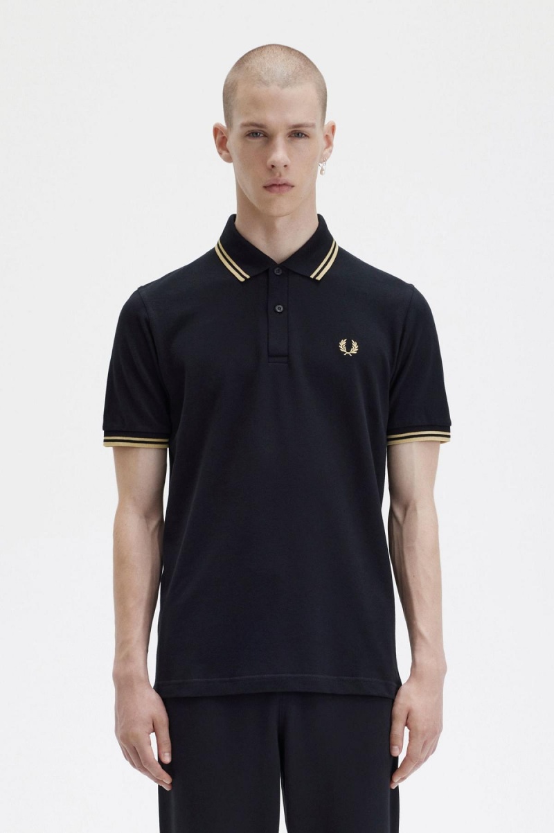 Fred Perry M12 Fred Perry Shirt Herre Svarte | BNOSO23592