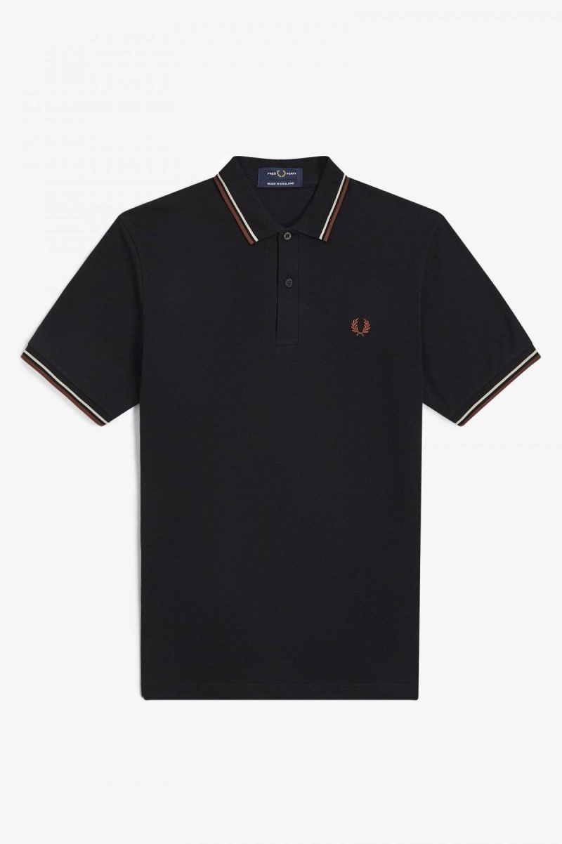 Fred Perry M12 Fred Perry Shirt Herre Svarte Brune | QNOWA31300