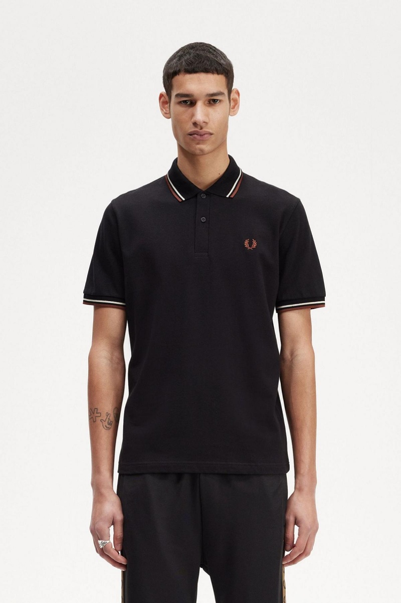 Fred Perry M12 Fred Perry Shirt Herre Svarte Brune | QNOWA31300