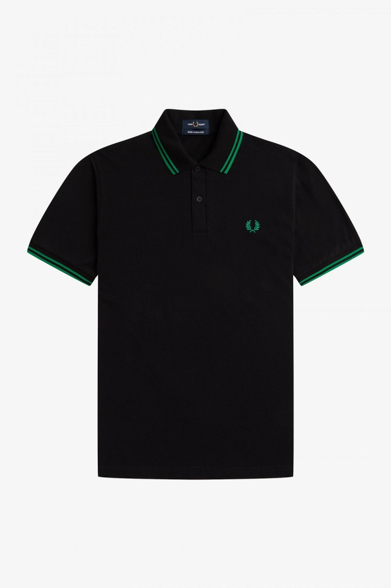 Fred Perry M12 Fred Perry Shirt Herre Svarte Grønn Grønn | NOEGJ90777