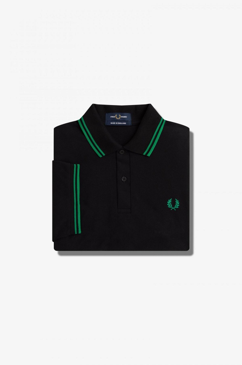 Fred Perry M12 Fred Perry Shirt Herre Svarte Grønn Grønn | NOEGJ90777