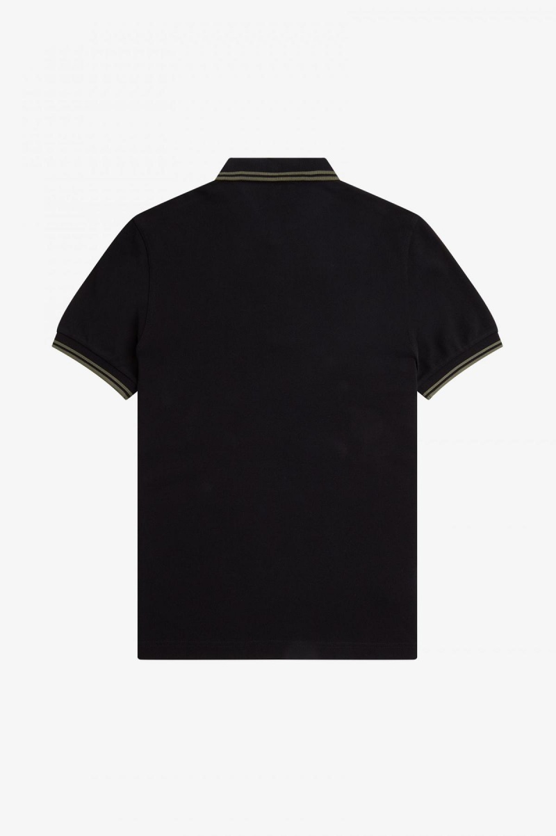 Fred Perry M3600 Fred Perry Shirt Herre Svarte Grønn Grønn | NOXBR53873